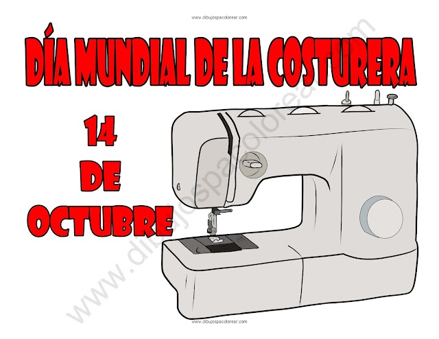 Día mundial de la costurera dibujo a color y para colorear